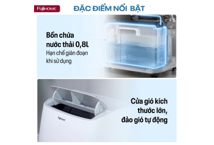 Máy điều hòa di động thông minh Fujihome PAC12N thế hệ mới (12.000BTU-1.5HP)
