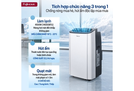 Điều hòa di động Fujihome PAC14Pro 14000BTU - 1.6HP, Inverter