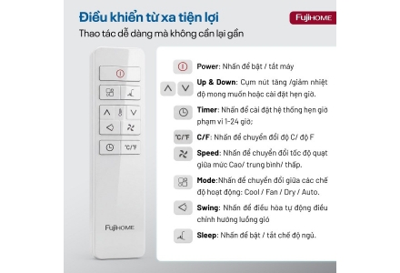Máy điều hòa di động thông minh Fujihome PAC14N thế hệ mới (14.000BTU-1.6HP)