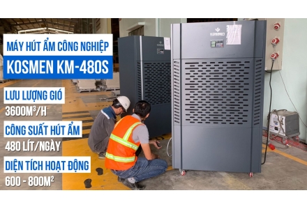 video review Máy hút ẩm công nghiệp Kosmen KM-480S (480 Lít/24h)