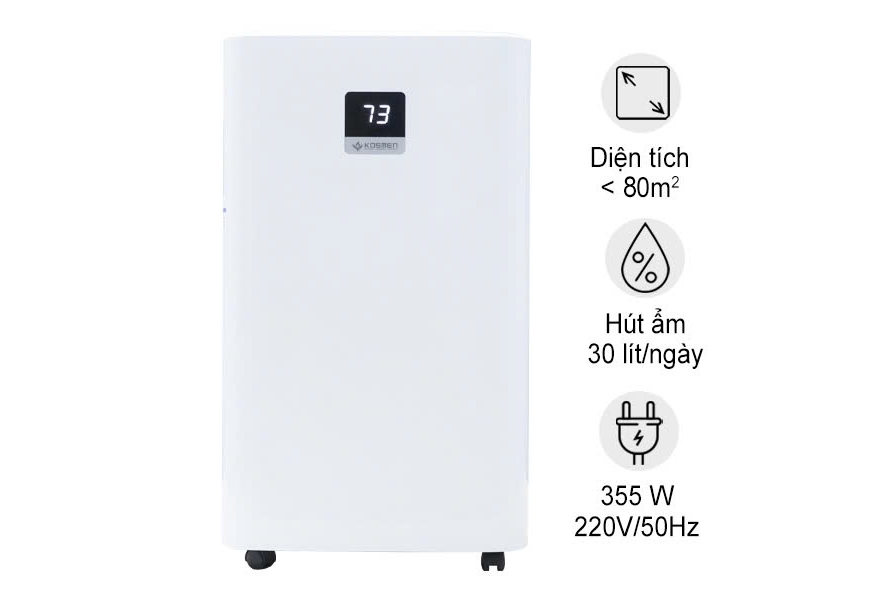 Máy hút ẩm & lọc không khí Kosmen KM-30N (30 Lít/24h)