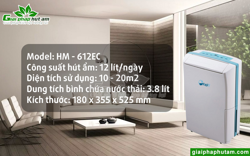 Thông số kỹ thuật máy hút ẩm dân dụng FujiE HM-612EC