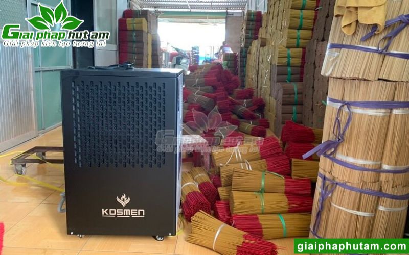 Hình ảnh lắp đặt máy hút ẩm Kosmen KM-150S tại Cơ sở Nhang Kiến Tường - Long An