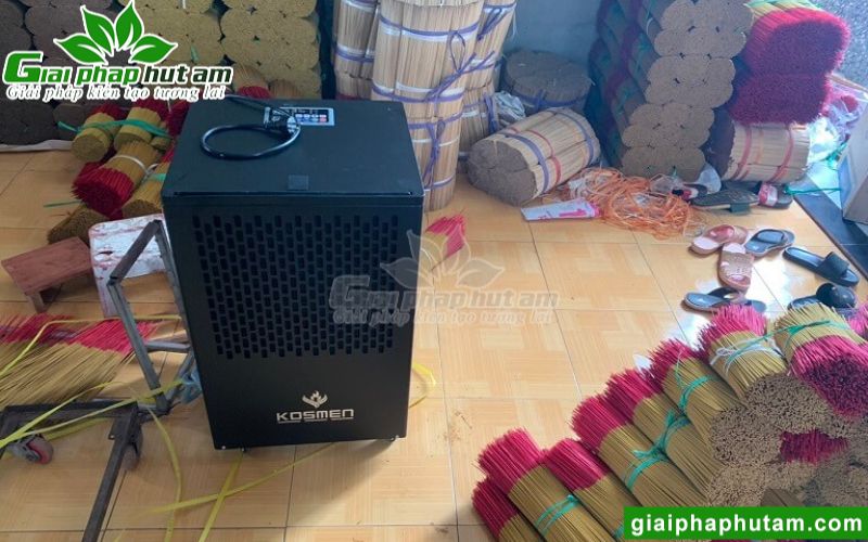 Hình ảnh lắp đặt máy hút ẩm Kosmen KM-150S tại Cơ sở Nhang Kiến Tường - Long An