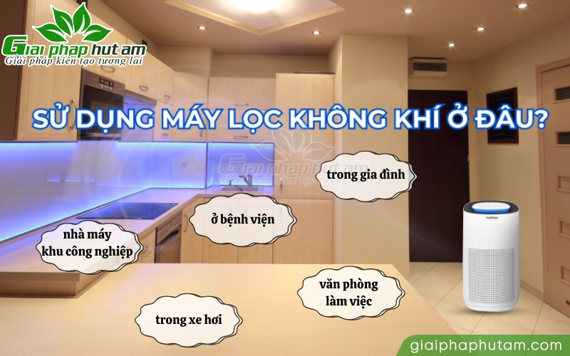 Dùng máy lọc không khí cho những không gian nào?