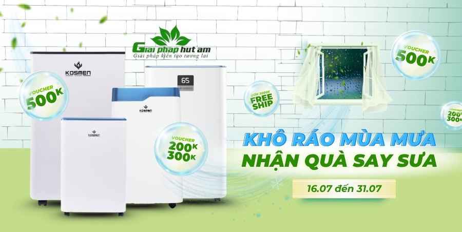 Tặng voucher đến 500k khi mua máy hút ẩm T6/2025