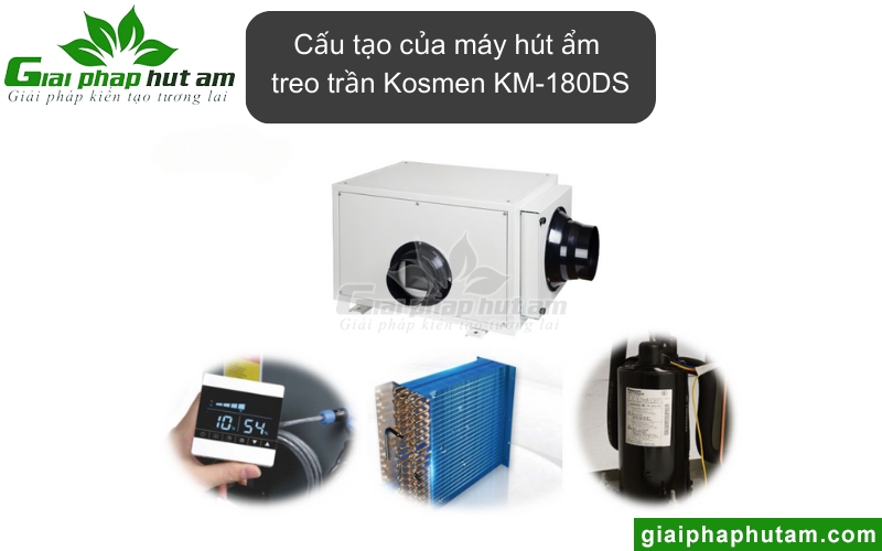 các bộ phận của Máy hút ẩm treo trần Kosmen KM-180DS