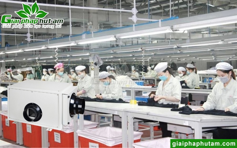 Máy hút ẩm treo trần Kosmen KM-180DS ứng dụng trong may mặc