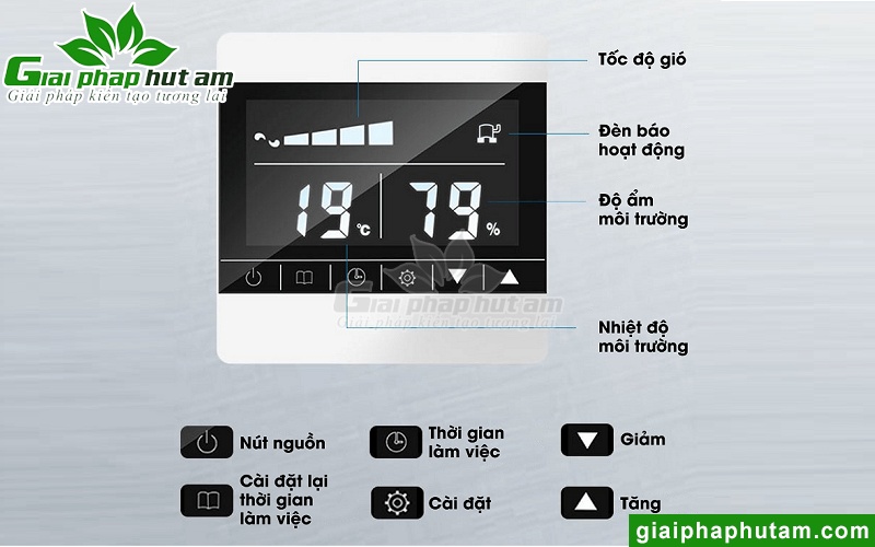 Máy hút ẩm treo trần Kosmen KM-240DS có màn hình hiển thị trực quan