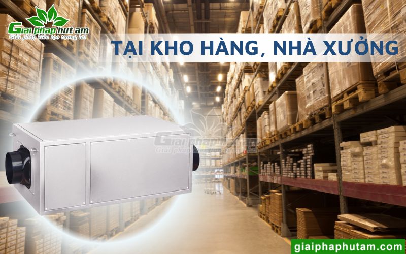Máy hút ẩm treo trần KM-26E được ứng dụng nhiều tại nhà xưởng