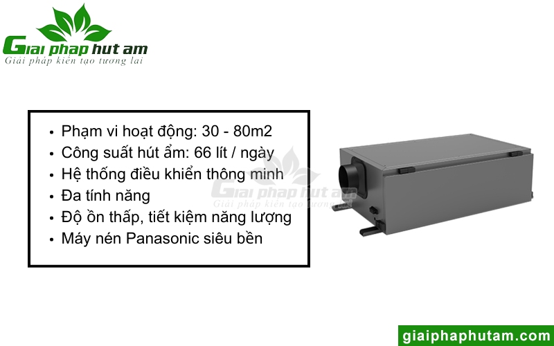 giới thiệu Máy hút ẩm treo trần Kosmen KM-66E