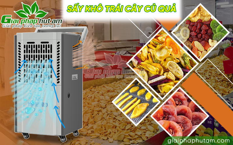 Máy hút ẩm công nghiệp Kosmen KM-90S sấy khô hàng hoá nông sản, rau củ quả trái cây
