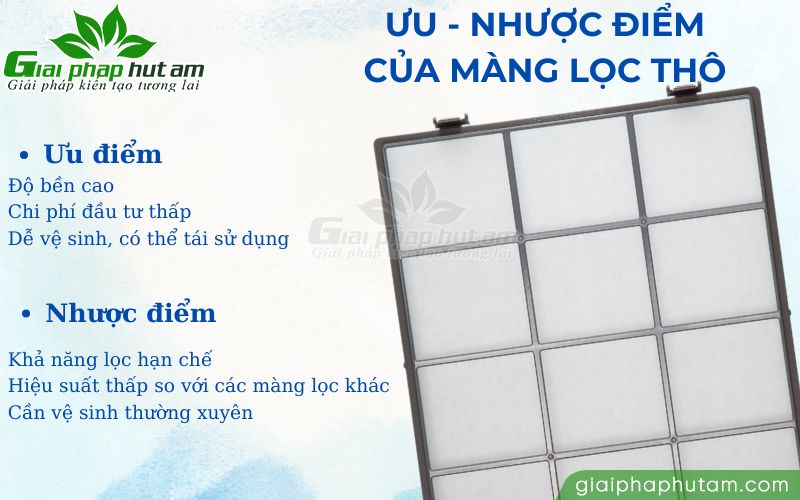 Ưu và nhược điểm của màng lọc thô
