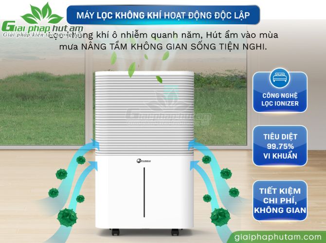 Máy hút ẩm kèm lọc không khí Fujihaia DH25W