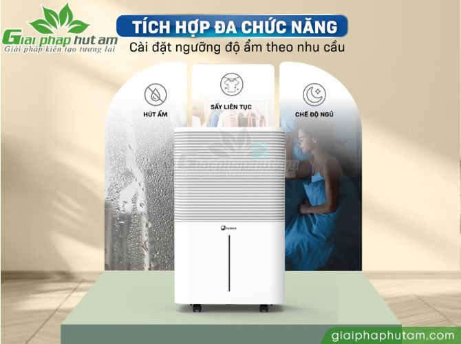 Máy hút ẩm kèm lọc không khí 25L Fujihaia DH25W