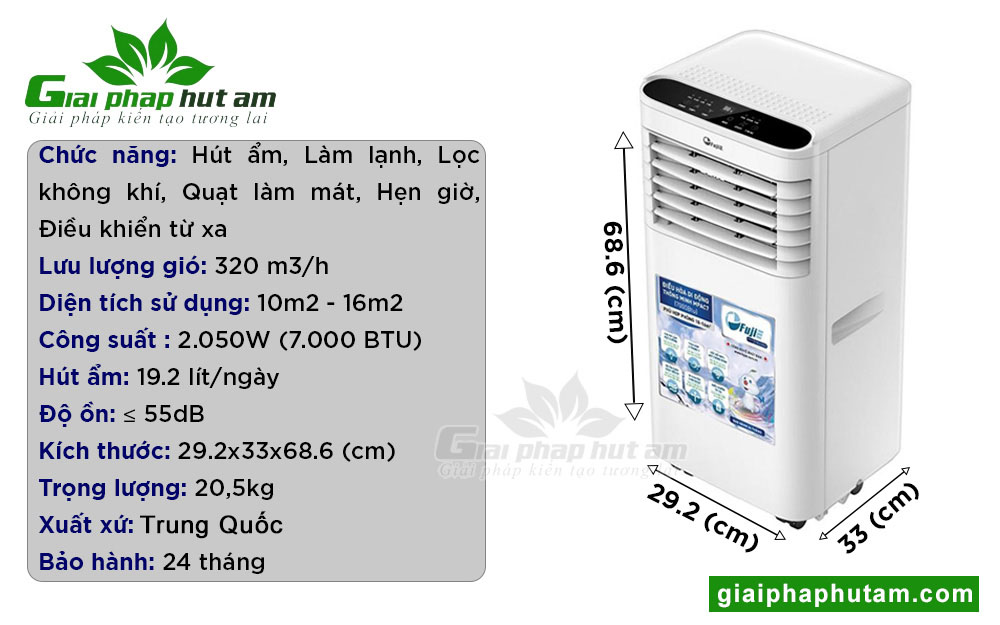 Máy lạnh di động thông minh FujiE MPAC7 