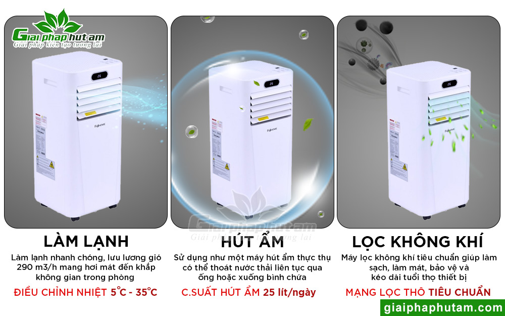 Máy Lạnh Di Động Fujihome PAC09 đa chức năng