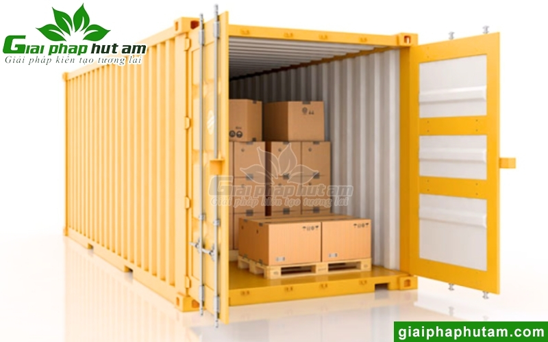 sử dungj Máy hút ẩm cho container và pallet gỗ