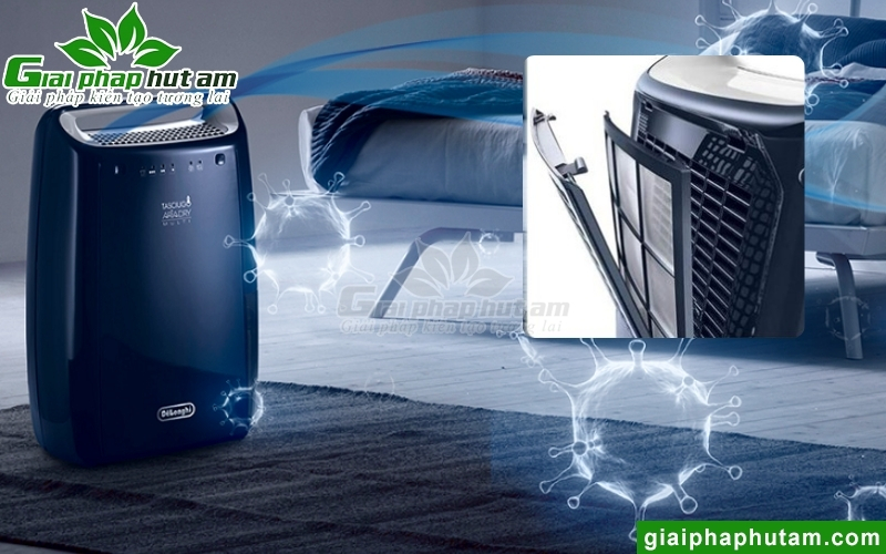 máy hút ẩm delonghi có hệ thống lọc kép tiên tiến
