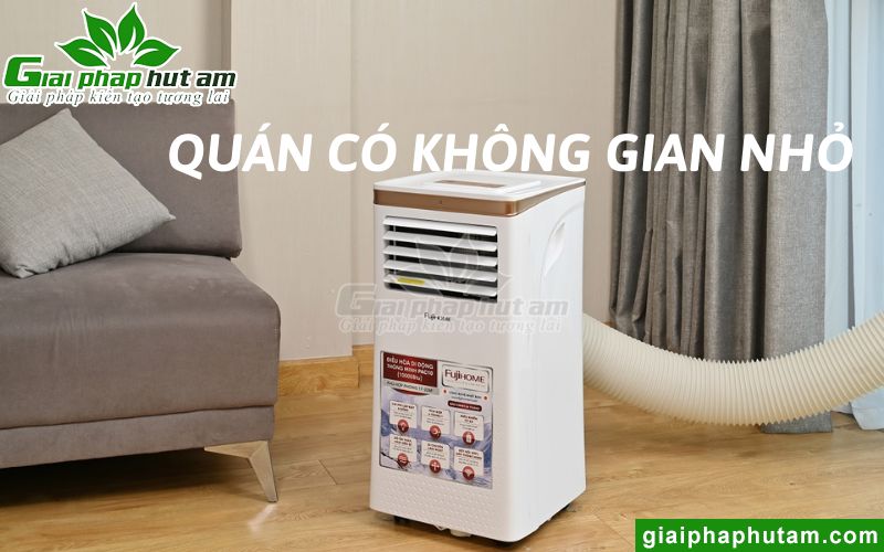 Máy lạnh di động thường được dùng cho quán ăn, quán cà phê có không gian nhỏ 