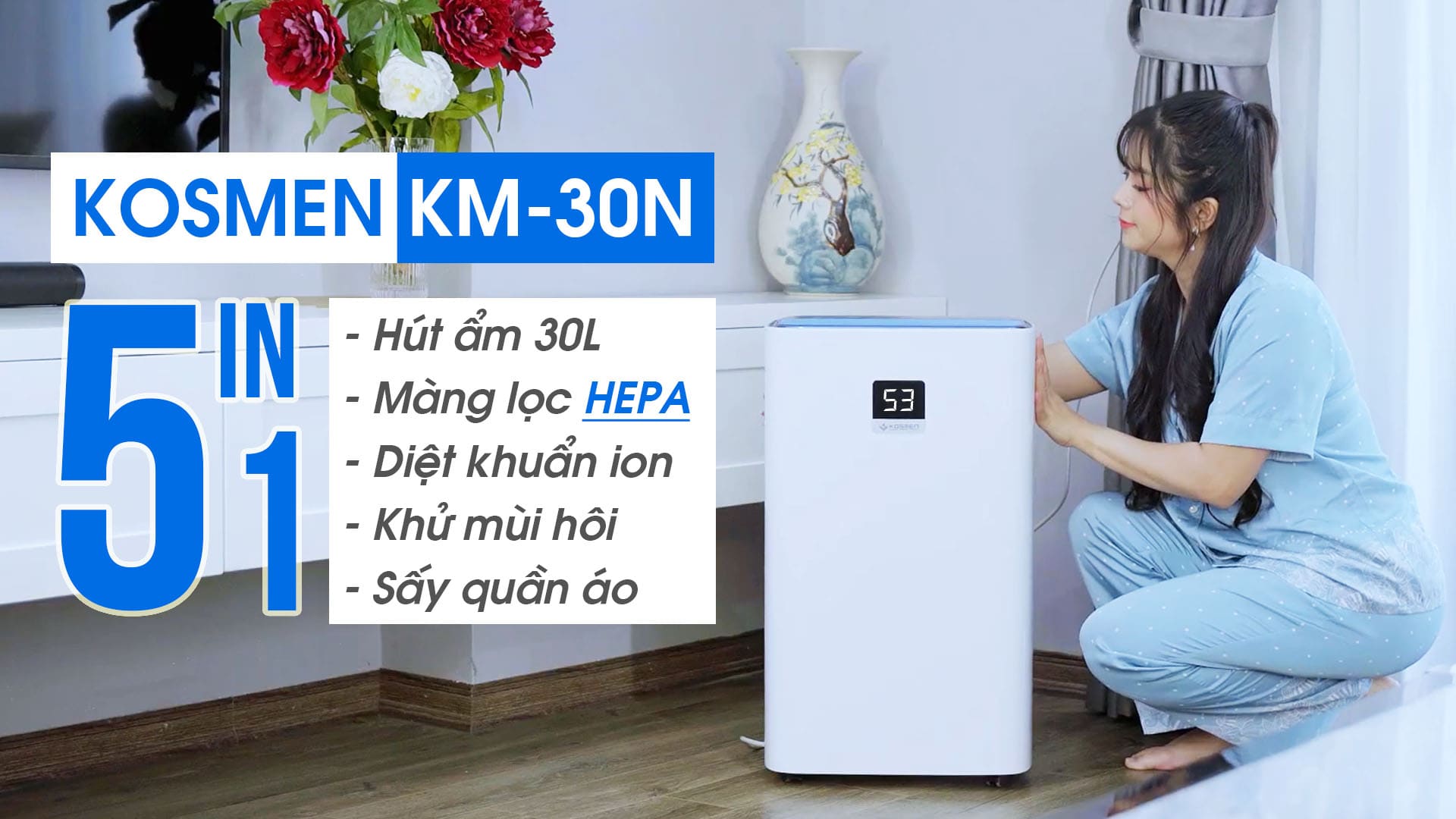 video review Máy hút ẩm & lọc không khí Kosmen KM-30N (30 Lít/24h)